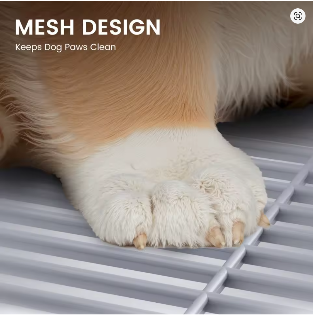 Nuvet™Indoor Dog Potty Tray with Splash Guard – Leakproof & Paw-Friendly