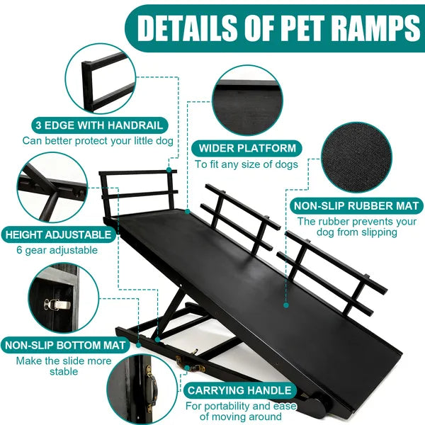 Folding Dog Ramp with Anti-Slip Surface – For Couch, Bed & Car