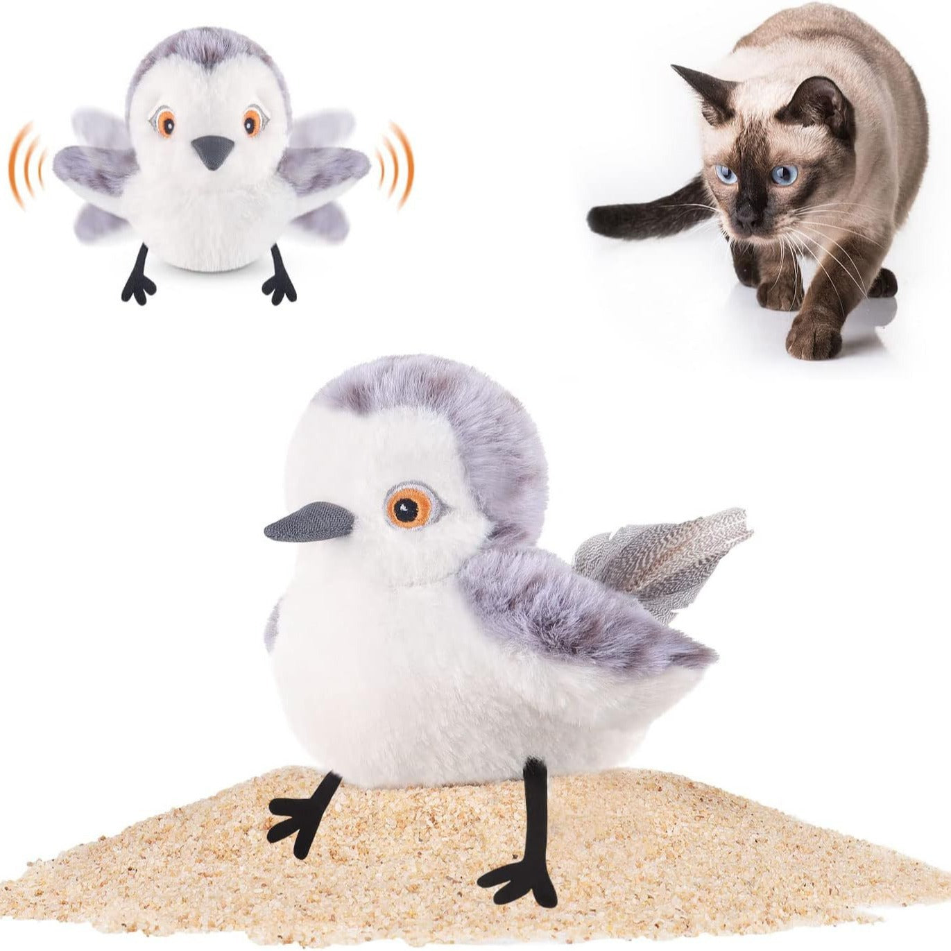 Interactive Flapping Bird Toy for Indoor Cats – USB Rechargeable