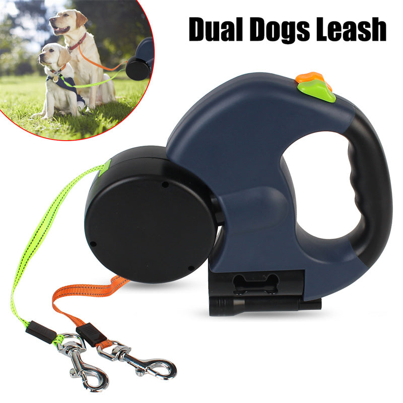 Reflective Retractable Dog Leash with LED Light