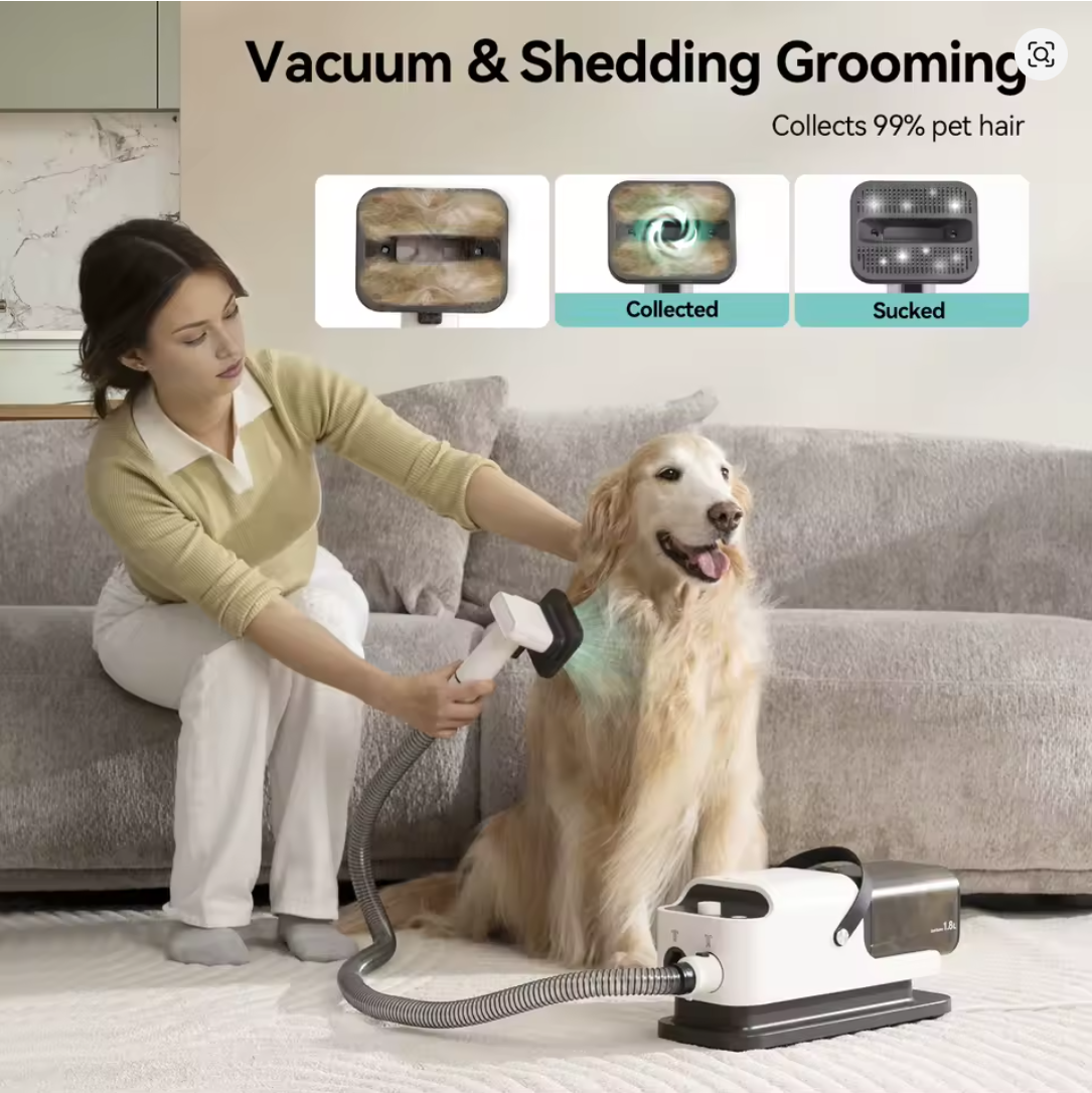 Nuvet™ P1 Pet Grooming Vacuum & Dryer – 5-in-1 Dog & Cat Kit