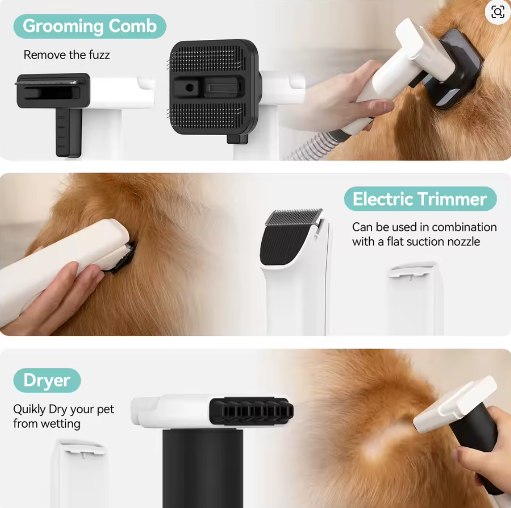 Nuvet™ P1 Pet Grooming Vacuum & Dryer – 5-in-1 Dog & Cat Kit