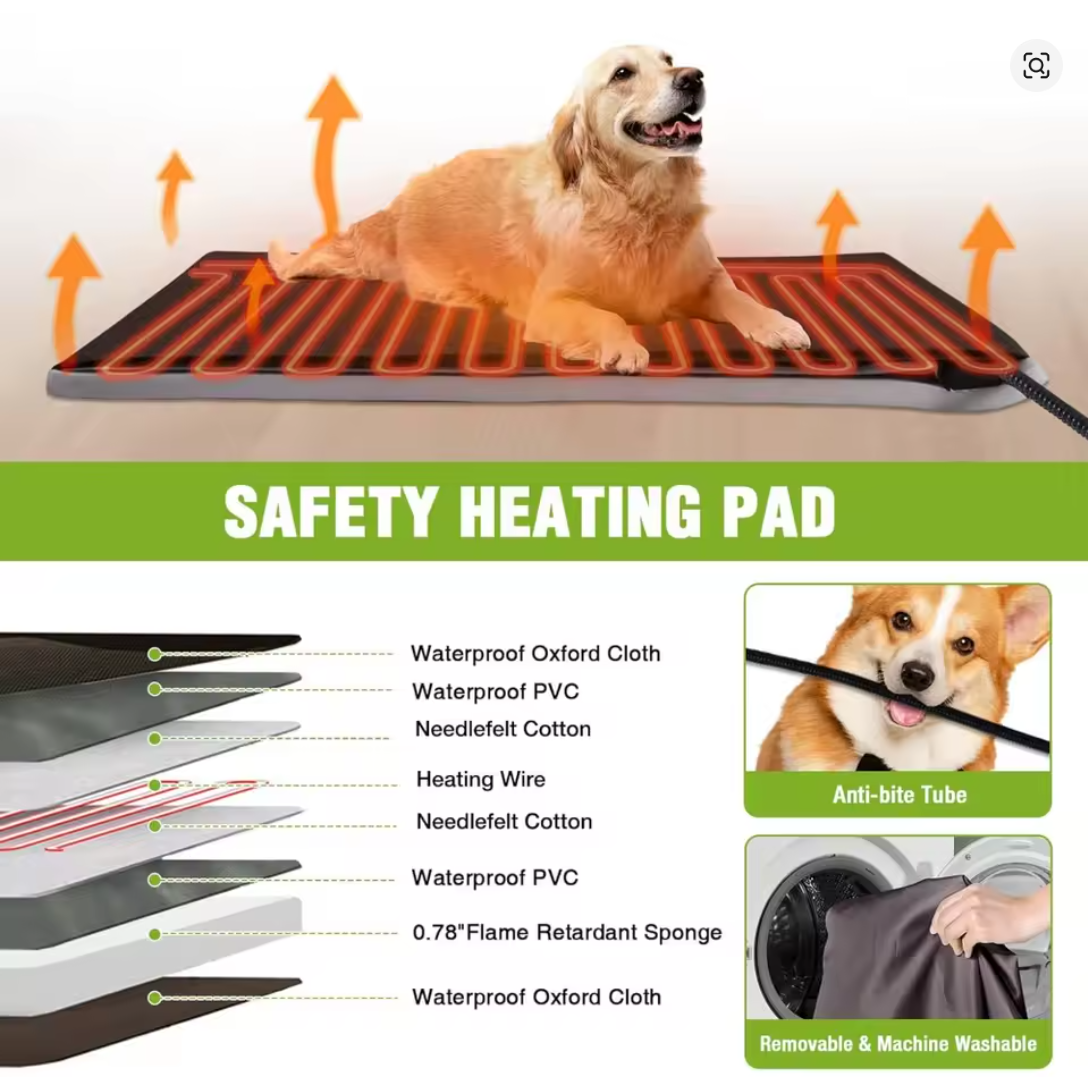 Nuvet™ Heated Outdoor Dog House – Insulated Weatherproof Wooden Kennel