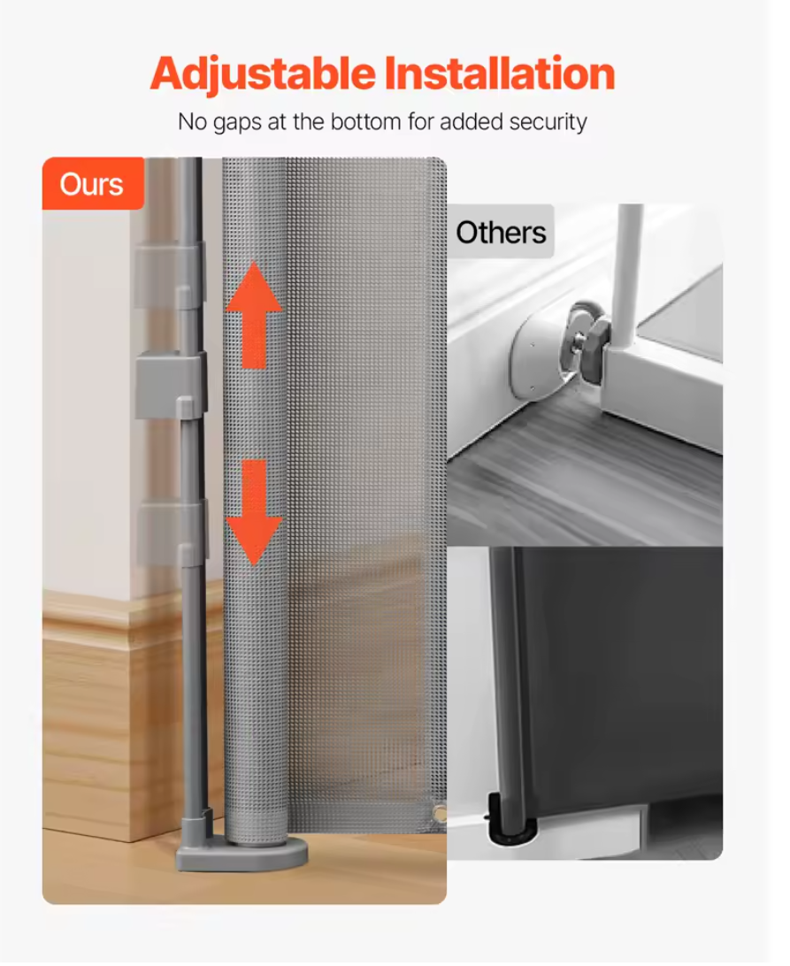 Nuvet™SucceBuy Retractable Baby & Pet Gate – 34” Tall, Extra Wide