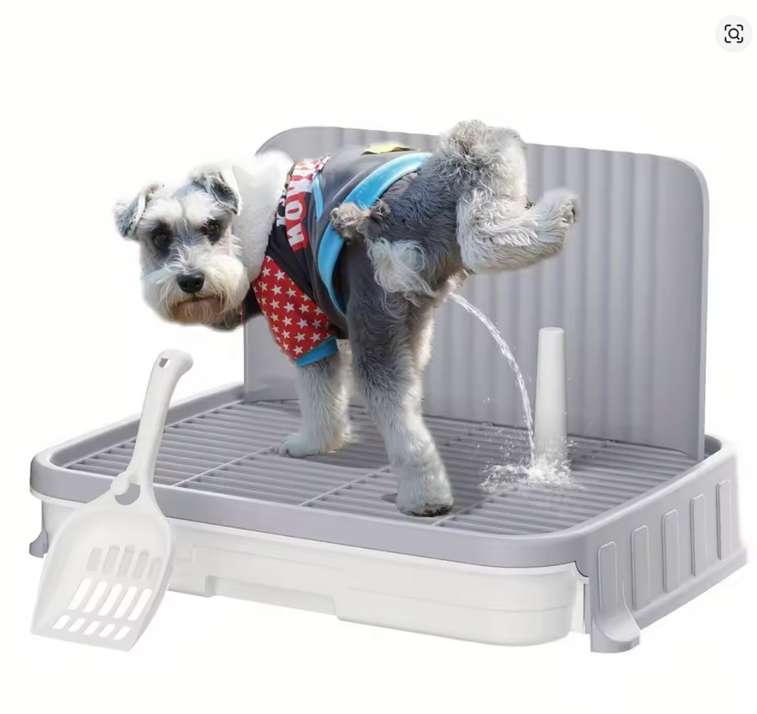 Nuvet™Indoor Dog Potty Tray with Splash Guard – Leakproof & Paw-Friendly