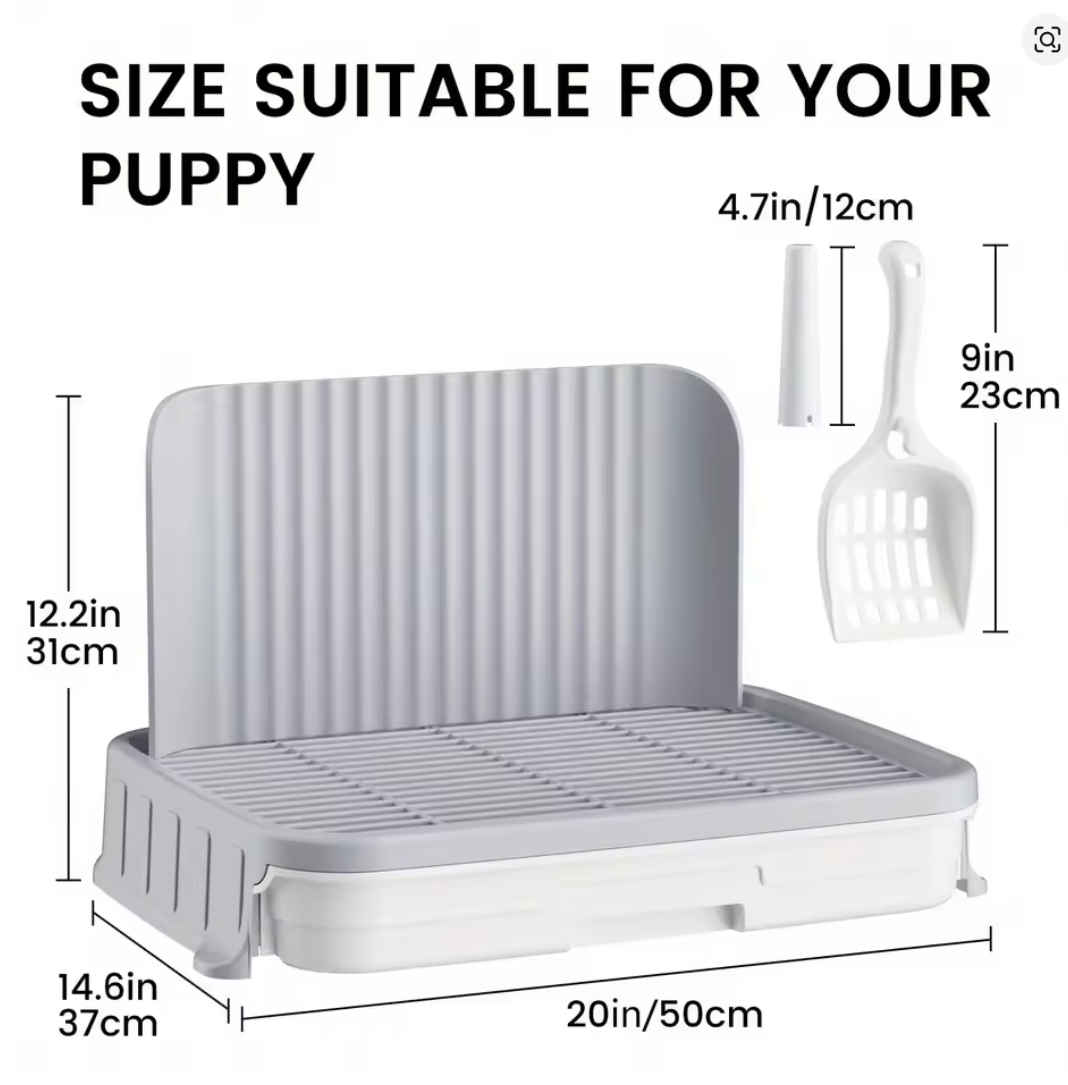 Nuvet™Indoor Dog Potty Tray with Splash Guard – Leakproof & Paw-Friendly