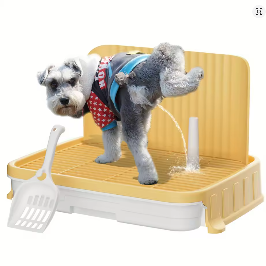 Nuvet™Indoor Dog Potty Tray with Splash Guard – Leakproof & Paw-Friendly