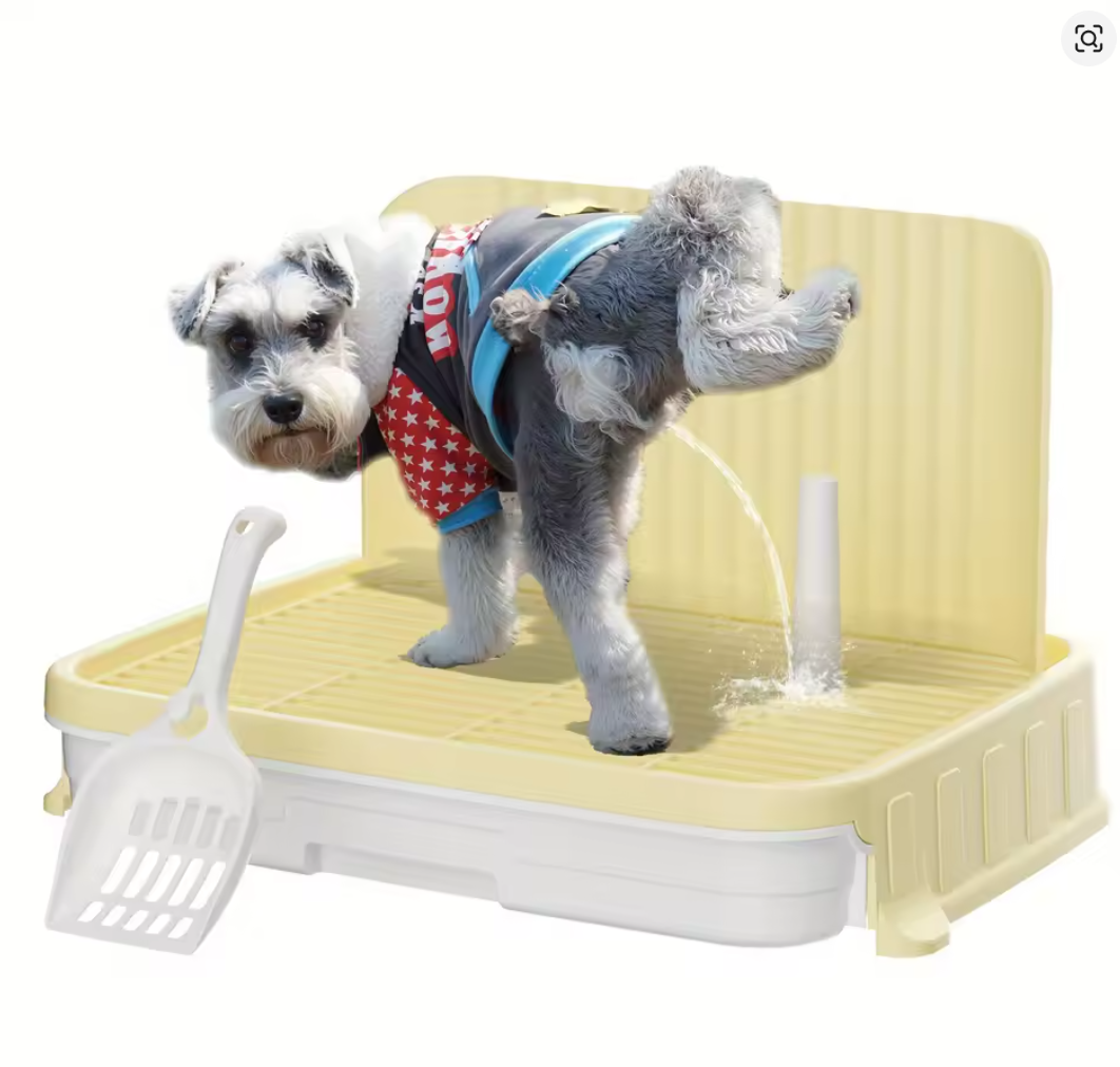 Nuvet™Indoor Dog Potty Tray with Splash Guard – Leakproof & Paw-Friendly