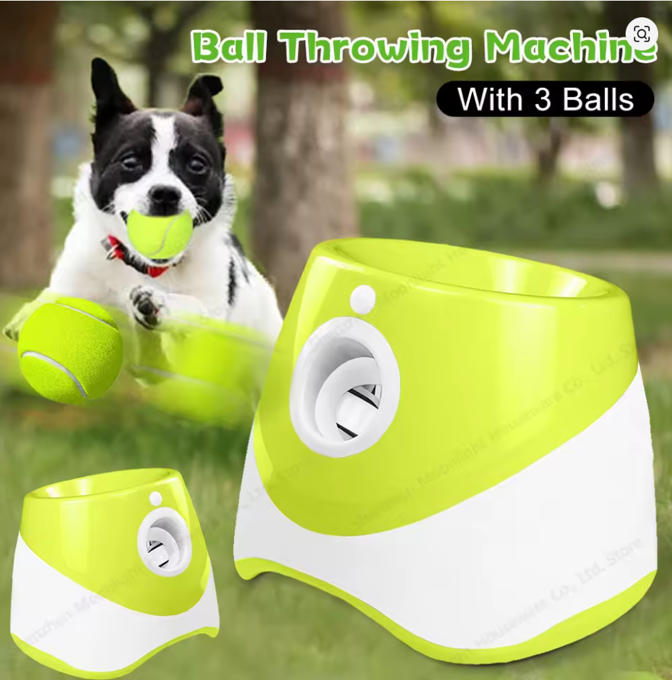 Nuvet™Pet Prime Automatic Dog Ball Launcher – Interactive Fetch Machine