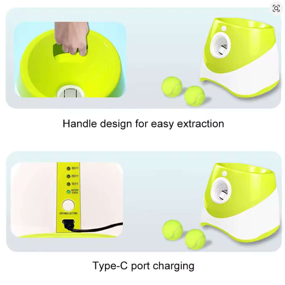 Nuvet™Pet Prime Automatic Dog Ball Launcher – Interactive Fetch Machine