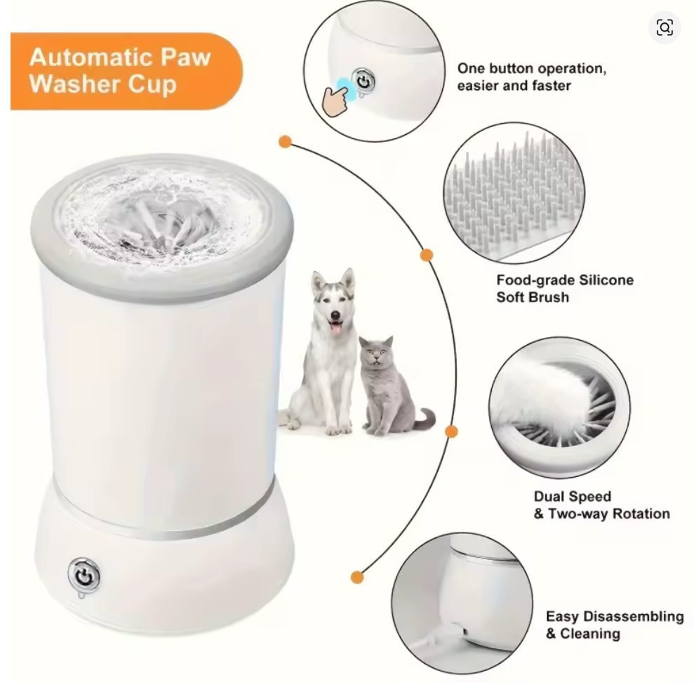 Nuvet™Automatic Pet Paw Cleaner – Electric Dog & Cat Paw Washer