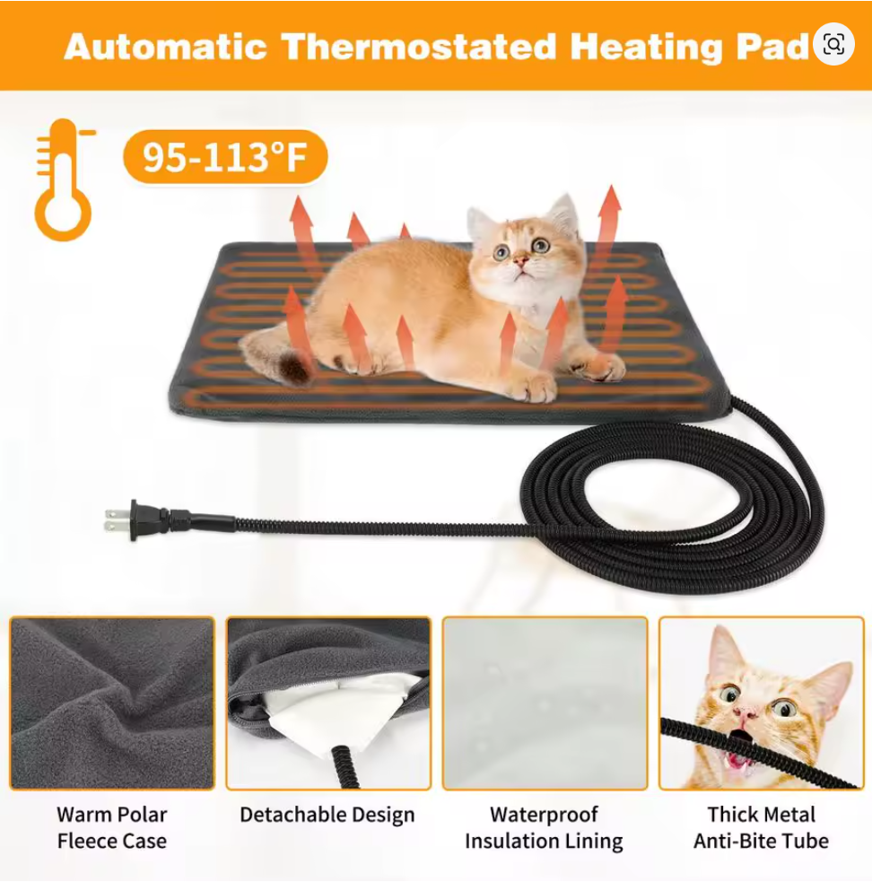 Nuvet™Heated Outdoor Cat House – Insulated Weatherproof Winter Shelter