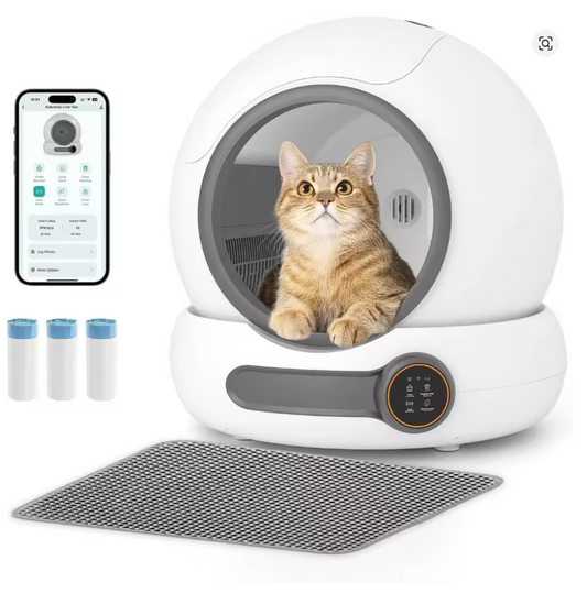 Nuvet™Self-Cleaning Litter Box – Low-Entry Design for Kittens & Small Cats