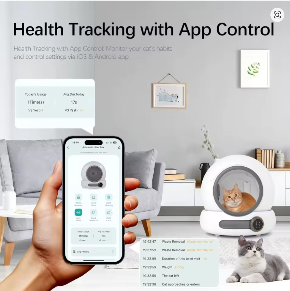 Nuvet™Self-Cleaning Litter Box – Low-Entry Design for Kittens & Small Cats