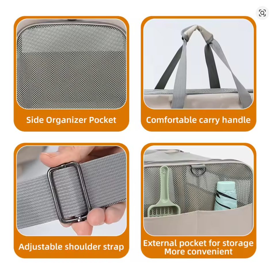 Nuvet™Cat Carrier with Wheels for 2 Cats – Large Rolling Travel Carrier