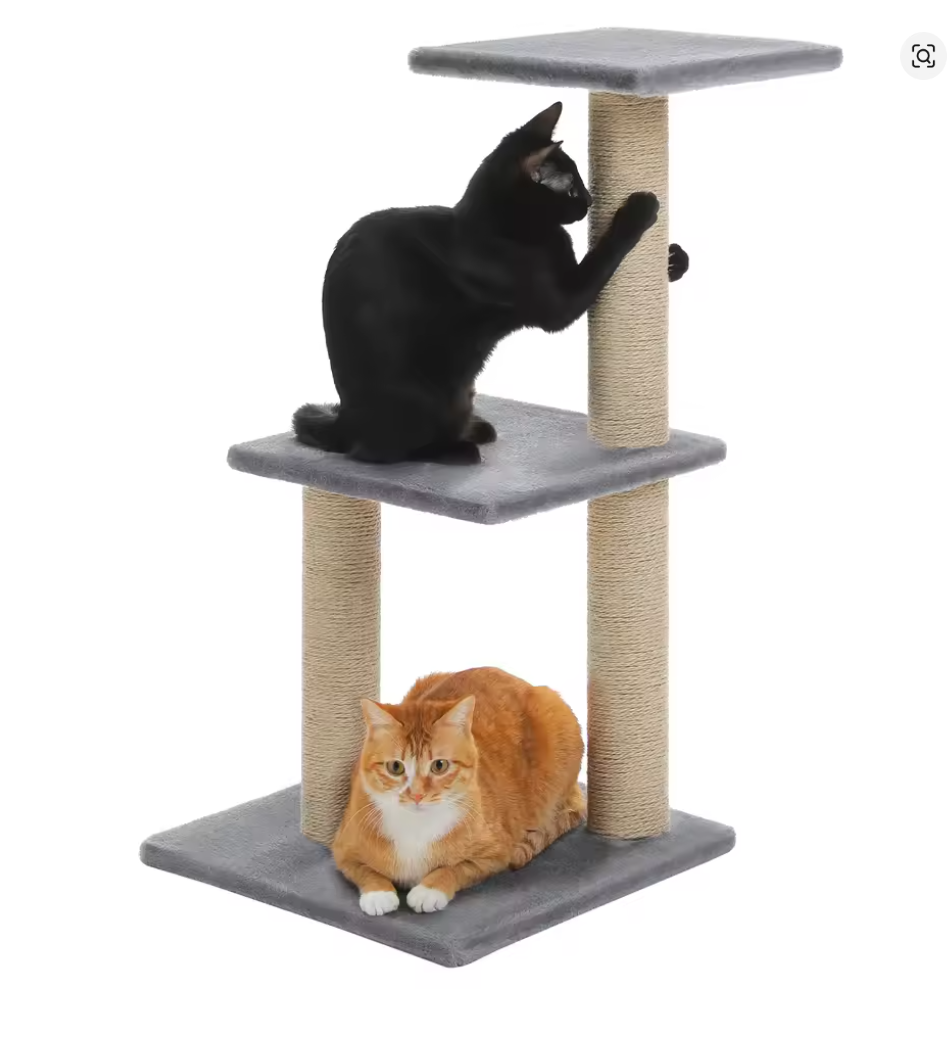Nuvet™Indoor Cat Tree Tower – Scratching Posts, Hammock & Removable Perch