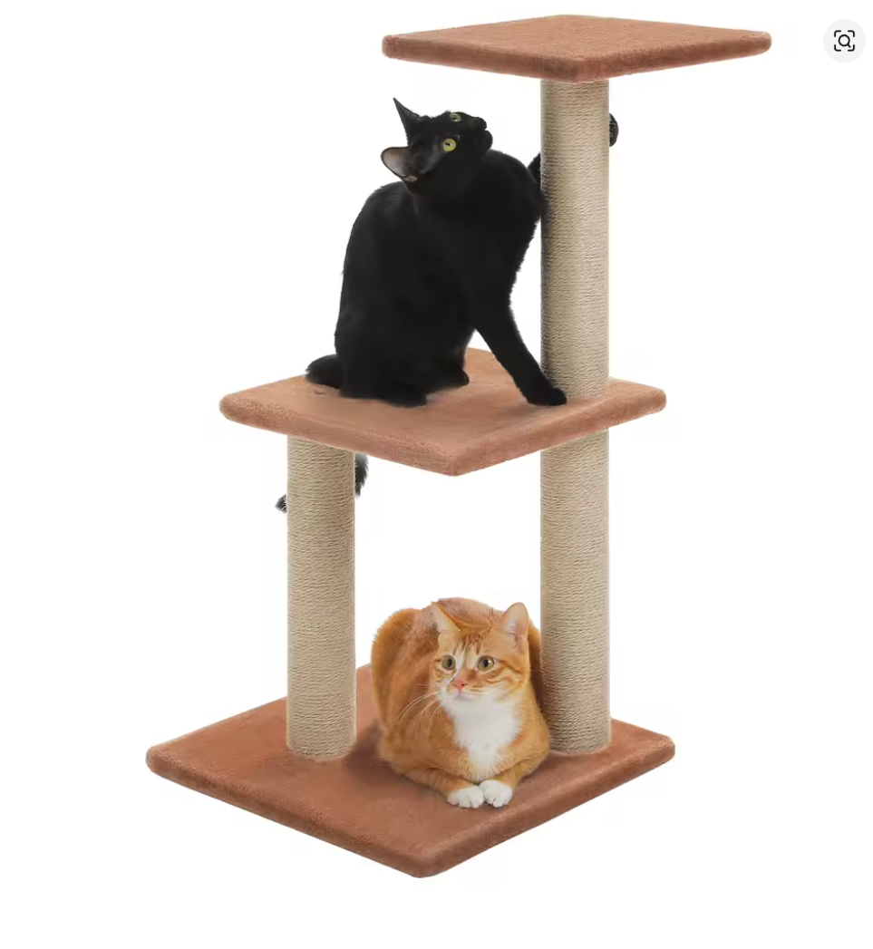 Nuvet™Indoor Cat Tree Tower – Scratching Posts, Hammock & Removable Perch