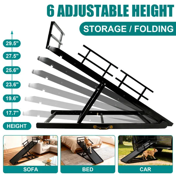 Folding Dog Ramp with Anti-Slip Surface – For Couch, Bed & Car