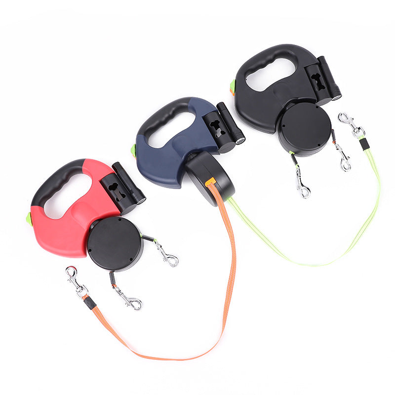 Reflective Retractable Dog Leash with LED Light